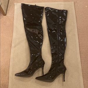 Patent Over The Knee Boots